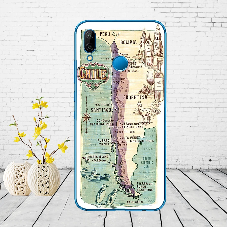 110DD World Map Travel Plans Clear Soft Silicone Cover for Huawei P9 P10 P20 P30 Lite mate 10 20 PRO lite p smart case