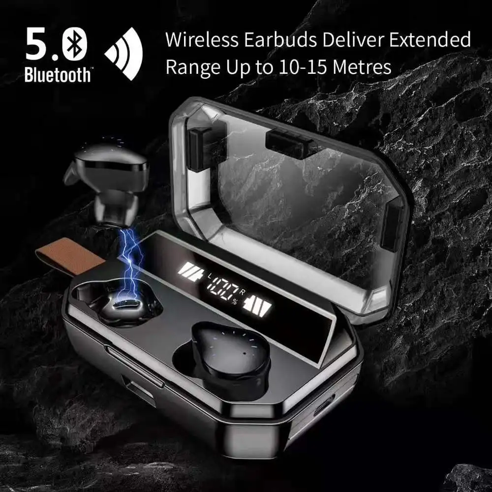 X12 TWS Bluetooth наушники стерео HIFI бас объемный звук IPX7 водонепроницаемый Голосовое управление гарнитура 5,0 с зарядным устройством 8000 мАч