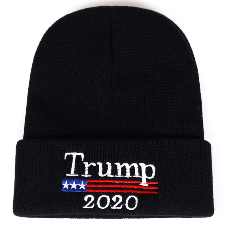 Новинка, Красная Шапка-бини Trump, шапка Skullies, шапка с большой вышивкой в американском стиле, флаг США, MAGA, новая зимняя хлопковая шапка
