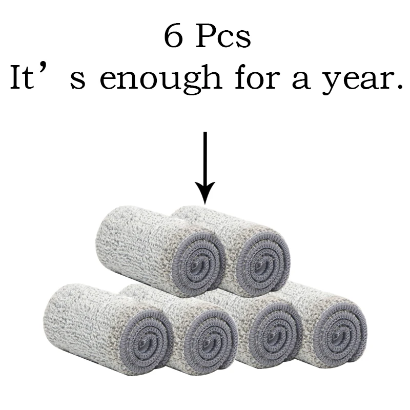 6Pcs Cleaning Cloths C5 домашняя очистка пола Волшебная выдавливаемая ленивая Швабра Автоматическая Избегайте мытья рук пол сжимающаяся половая тряпка Hogar швабры со спреем ткань Паровая Швабра - Цвет: 6Pcs Cleaning Cloths