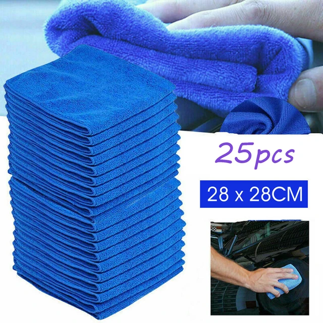 New 25 Pcs Super Large Size 28x28cm Microfiber Cleaning  Auto Wash Detail Soft Cloth Scouring Cloth Car Product Glass Accessorie 1