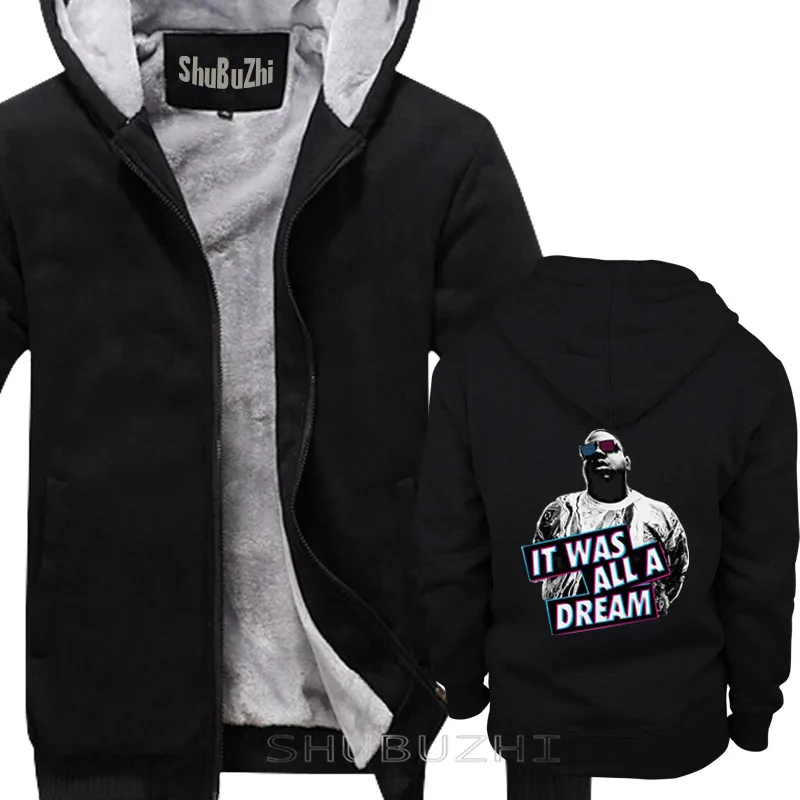 Biggie smalls it't all a 3d dream Мужская мода зима Осень Топ толстовки хлопковая Толстая куртка мужская Толстая Толстовка sbz5177 - Цвет: thick black