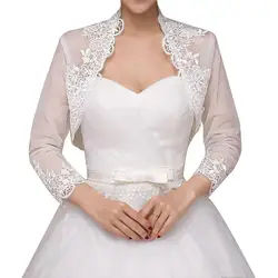 Long Sleeve Wedding Jackets Bridal Scarf Lace Boleros White Ivory Cape  Bride Wraps Wedding Accessories In Stock