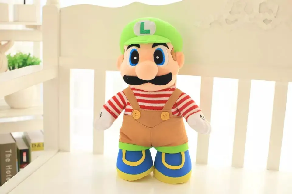 30/40/50 см качество Super Mario Плюшевые куклы с рисунком из игры "Братья Супер Марио" Марио и Луиджи, чучела плюшевых игрушек - Цвет: Зеленый