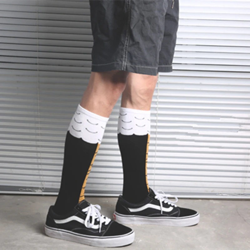 Прямая поставка короткие носки модные до середины колена забавный куриный ЧОК