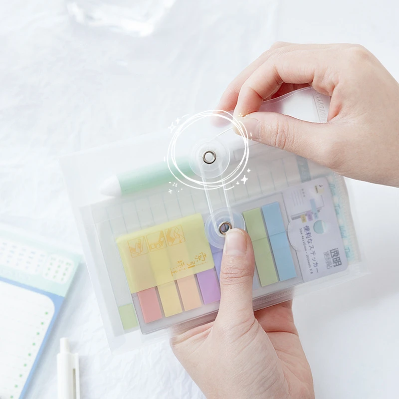 2pcs 투명 A6 파일 폴더 11*15cm 미니 크기 저장 가방 케이스 메모 메모 문서 방수 사무실 학교 A6913