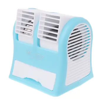 

Mini Small Fan Cooling Portable Desktop Dual Bladeless Air Conditioner USB NEW