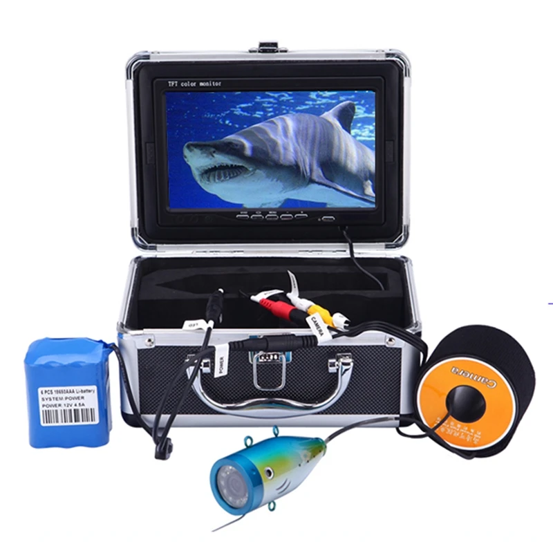 Discount  30M 1000TVL Color Underwater Camera for Fishing Infrared IR LED 7 Inch Video Monitor Fish Finder Ic