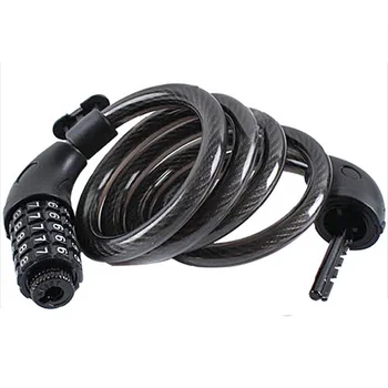 

New Bike Lock 5 Digit Code Combination Bicycle Security Lock 1200 mm x 12 mm Steel Cable Spiral Bike Cycling Bicycle Lock