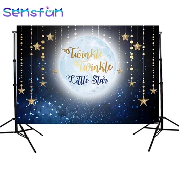 

ZY279 Vinyl Dark Navy Sky Children 1st Birthday Twinkle Twinkle Little Star theme Custom Newborn Photo Background Studio