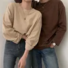 Colorfaith-Camiseta informal de manga larga para mujer, ropa de 6 colores, parte baja holgada, lisa, básica, gruesa, T6789, 2022 ► Foto 2/6