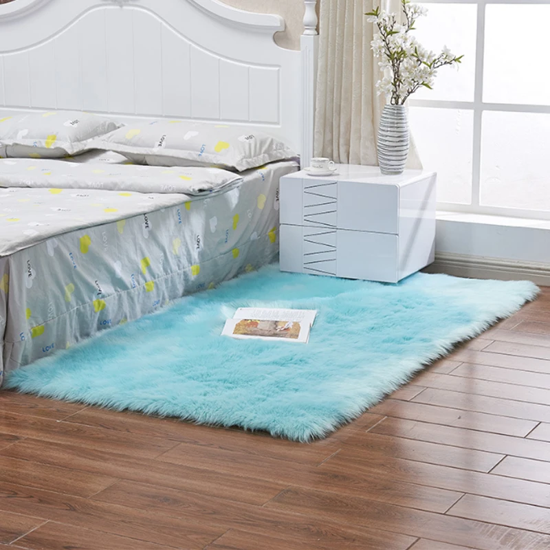 Искусственный коврик из овчины ковер с длинным ворсом Шерсть ковер искусство стулья Украшение дома мягкая спальня прямоугольник
