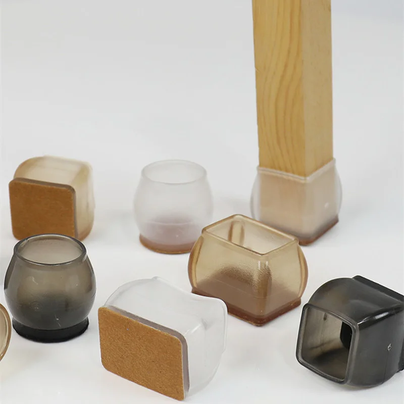 12pcs Silicone Chair Leg Caps Feet Pads Non-slip Furniture sofa Table foot Bottom Covers felt Wood Floor Protectors home decor