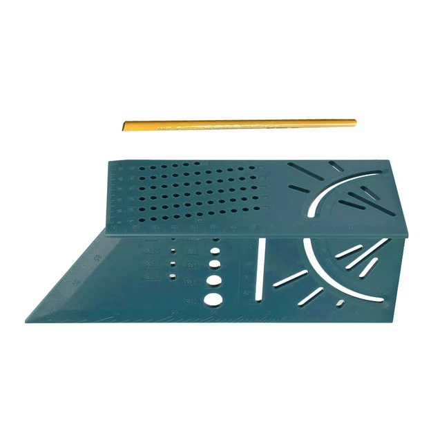 with pencil Деревообработка 3D Mitre угол измерения квадратный размер измерительный инструмент с манометром линейка инструменты с плотником карандаш маркировочные инструменты - Цвет: with pencil