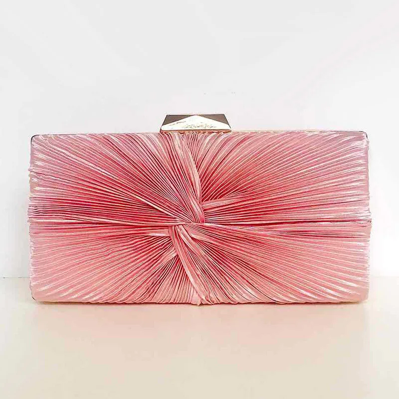 Women Pink Clutch Purse Fashion Fold Evening Bag Elegant Lady Chain Shoulder Bag For Party Banquet ZD1389 - Цвет: Design B