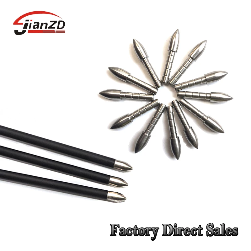 

50 60 70 100 Grain Stainless Steel Arrow Head Target Point ID 4.2 mm OD 5.5mm Carbon Shaft Archery Accessories Bow Hunting