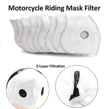 

Cycling Mask 10 Pcs Activated Carbon Filters 5 Layers Filtration Pollen Allergy Dust Mask Replacement Filter