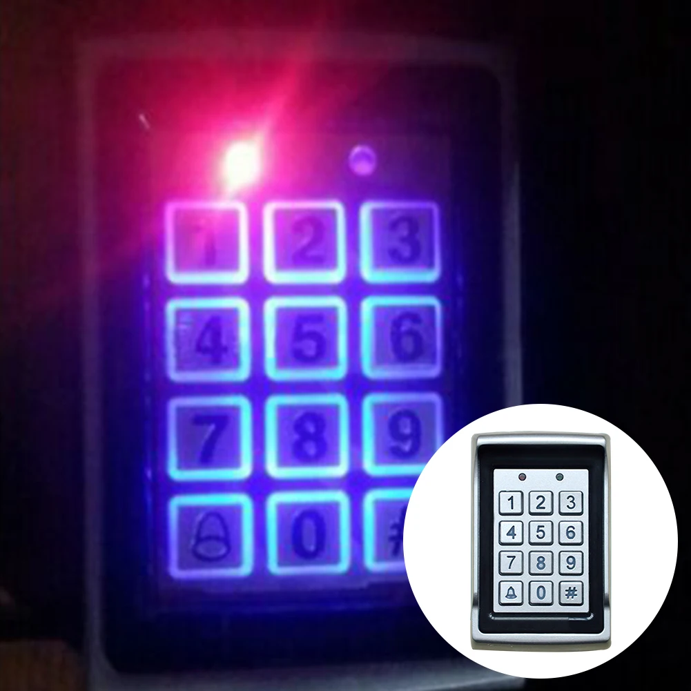 

Digital Keypad Card Password Aluminum Alloy Door Access Control Entry Home Dustproof Reader LED Backlight Waterproof Electronic