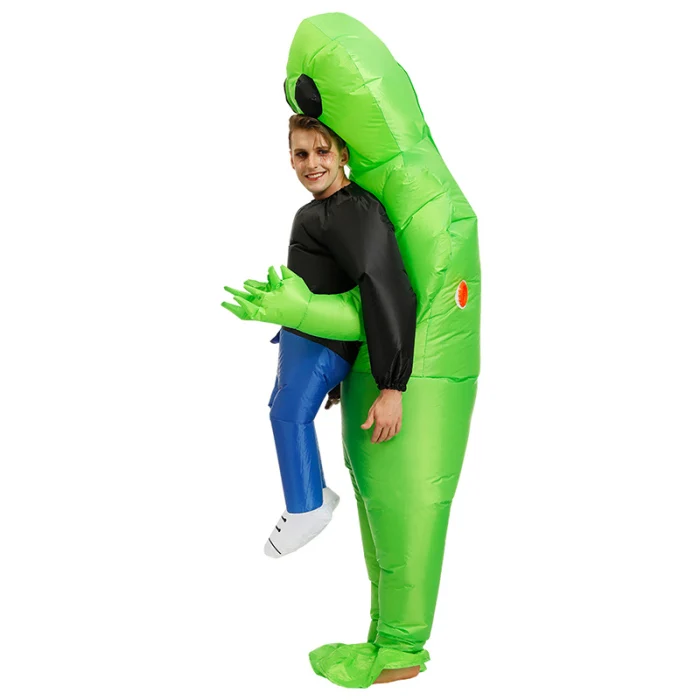 Зеленый Инопланетянин, несущий человеческий костюм, надувной Забавный костюм, косплей, вечерние AIC88