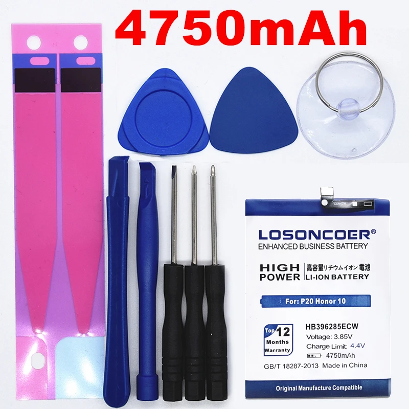 LOSONCOER 4750 мА/ч, HB396285ECW Батарея для huawei P20 для Honor 10 COL-AL00 COL-AL10 COL-TL00 COL-TL10 COL-L29