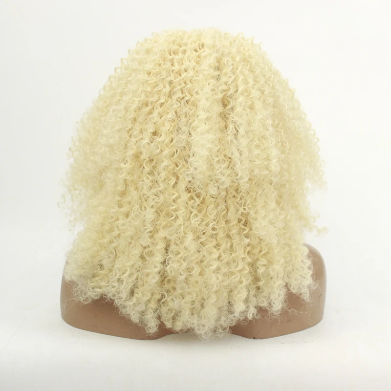 Жаростойкий дешевый парик афро кудрявый парик фронта шнурка высокой плотности бесклеевой синтетический парик для женщин