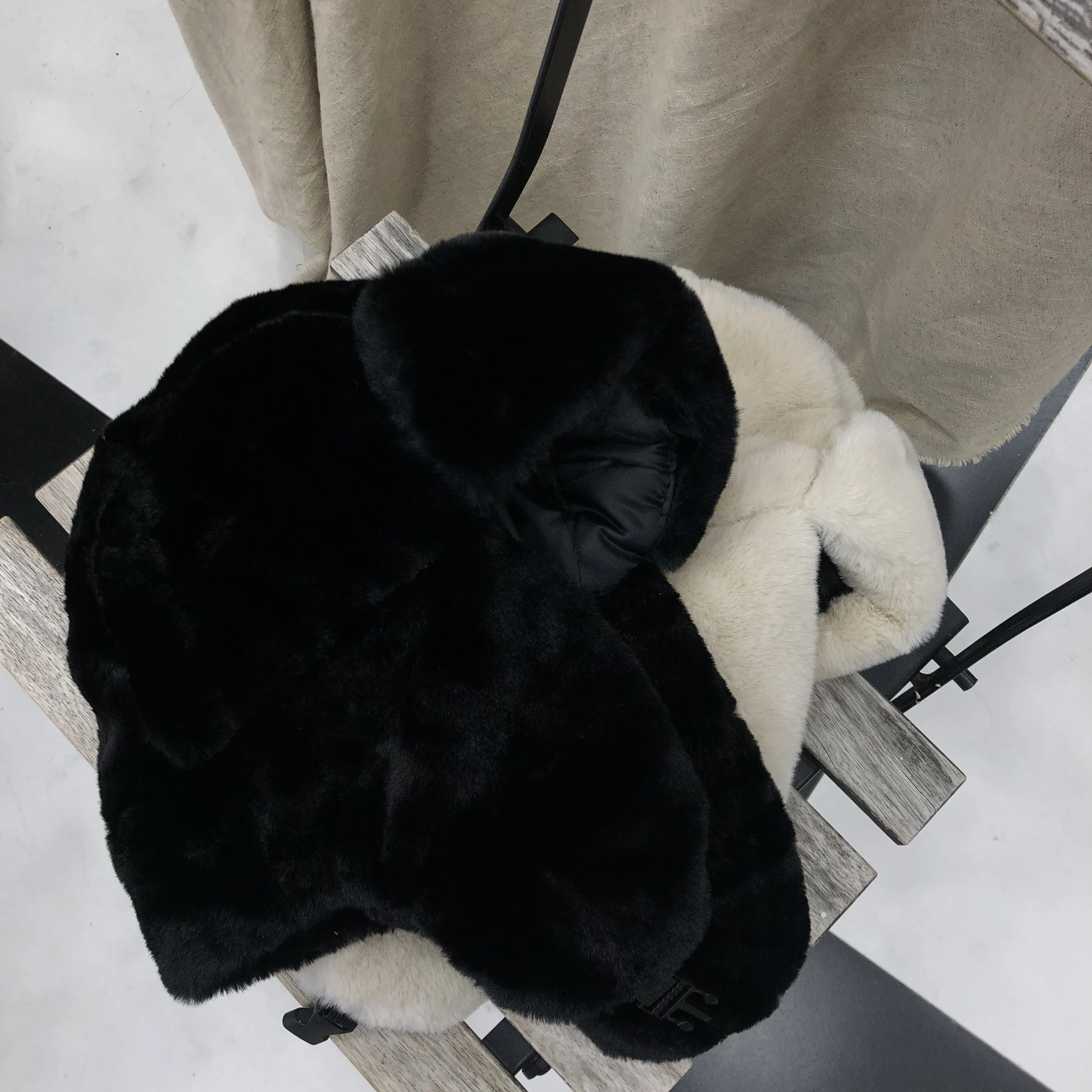 black SHENGPALAE, новинка, модная зимняя теплая шапка, Женская плюшевая уличная однотонная Повседневная шапка, большие размеры, женская шапка в китайском стиле, A138 - Цвет: black