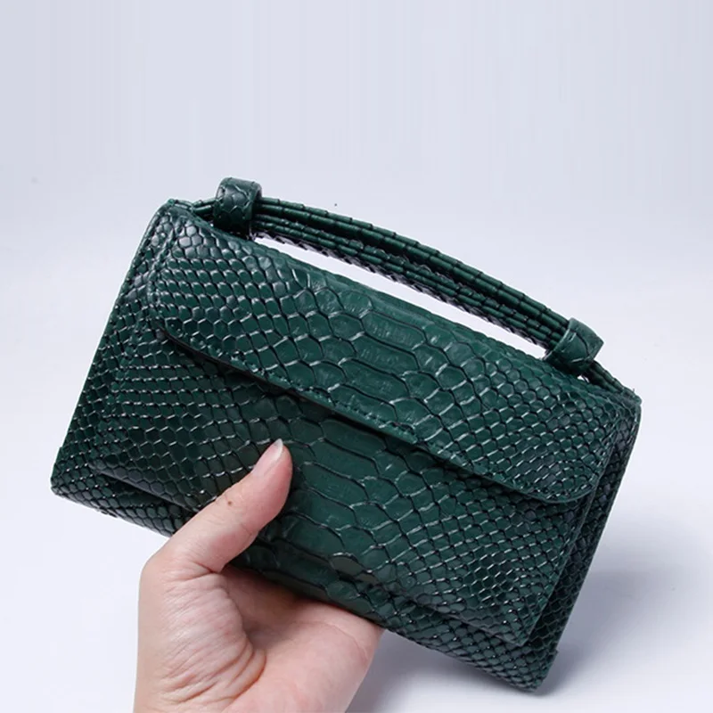  Fashion Real Cow Leather Day Clutch One Shoulder Cross-body Bag Ostrich Pattern Genuine Leather Clu - 4000097431233