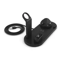 Совершенно 3 в 1 беспроводной зарядное устройство Подставка с iPhone/Micro/type-C силиконовые интерфейсы аккуратно док-станция держатель зарядки стол Q2K0