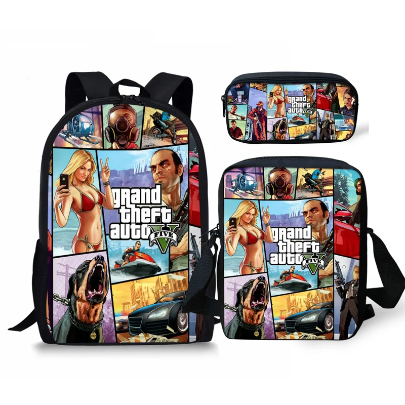 Новые горячие игры GTA 5 Печать школьный рюкзак Персонализированные шаблон Книга