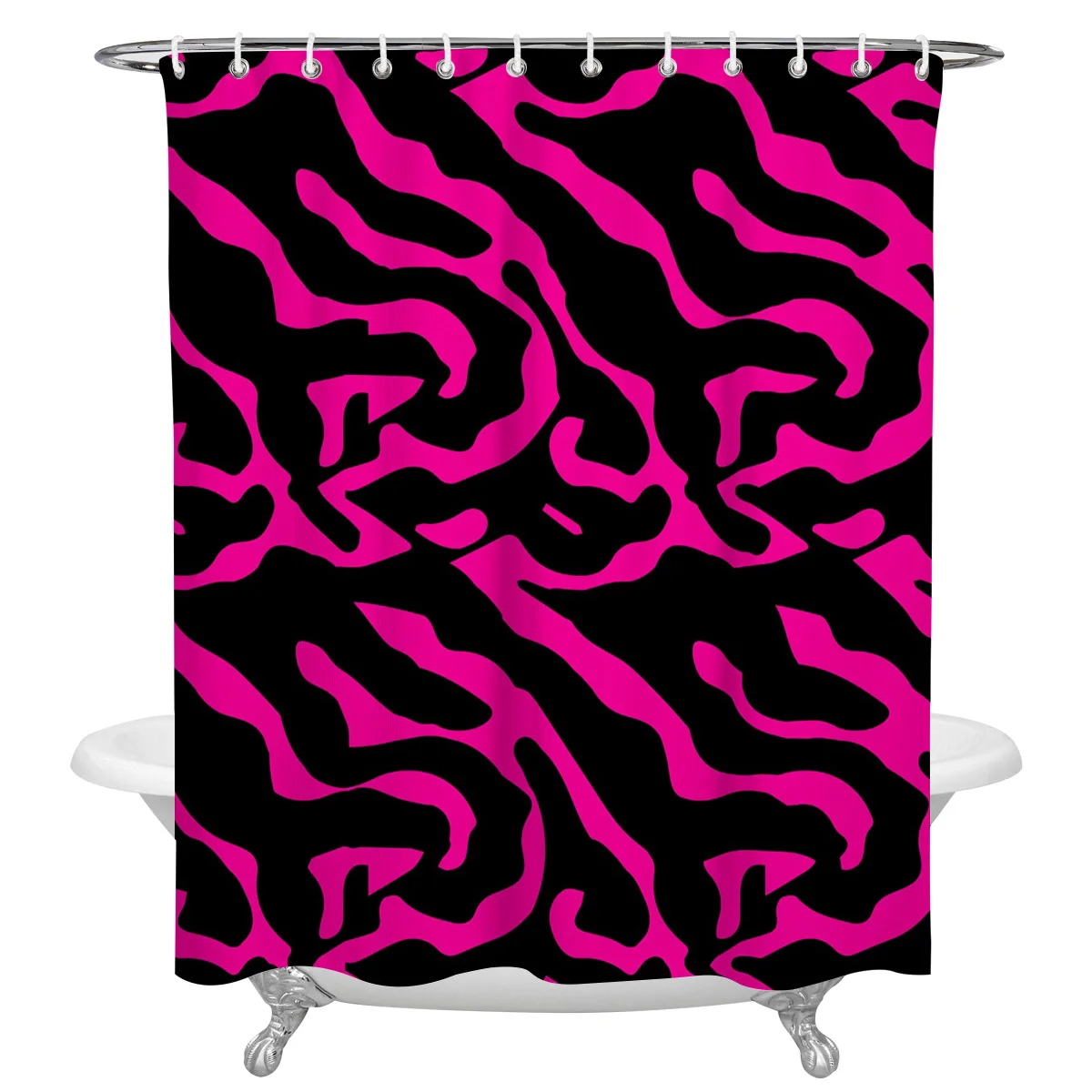 Занавеска для душа с красными полосами зебры домашний декор ванной комнаты