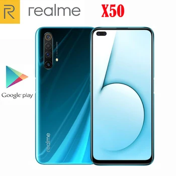 

Official Original Realme X50 5G SmartPhone Snapdragon 765G Android 10.0 6.57inch 120Hz 6GB RAM 64GB ROM 64.0MP 30W Charger NFC