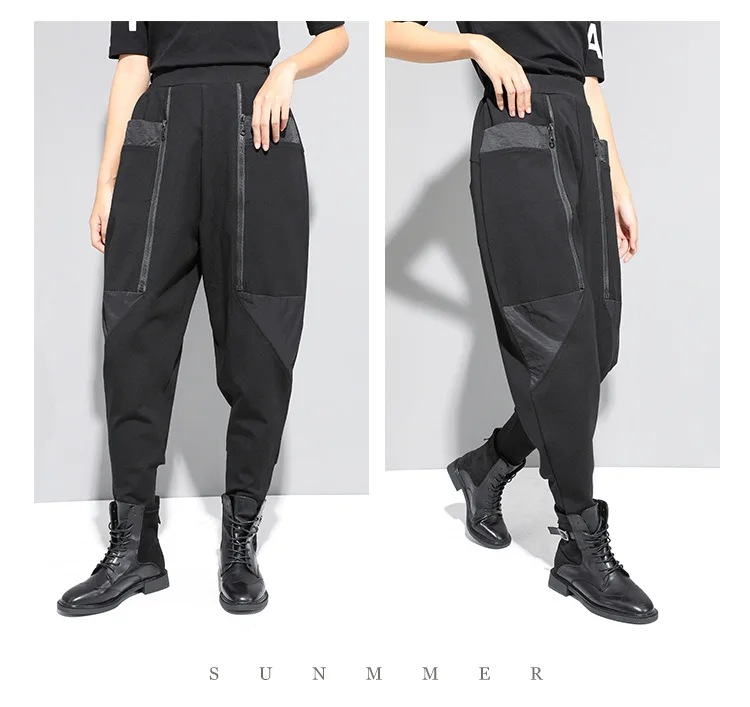 Высокое качество Harajuku Pantalones весна осень зима негабаритных шаровары повседневные свободные эластичные с высокой талией широкие брюки карандаш