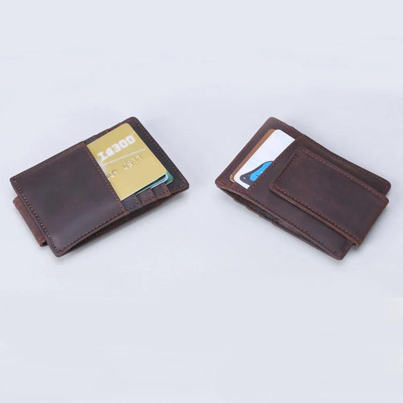 LJL-MISFITS Leather Bank Card Package 5 Card Position Ultra-Thin Multi-Card Protective Cover Traffic Card Holder