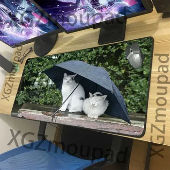 

XGZ Customlarge Mouse Pad Black Lock Edge Animal Umbrella Under The Cat Office Computer Desk Mat Non-slip for Csgo Dota Gamer