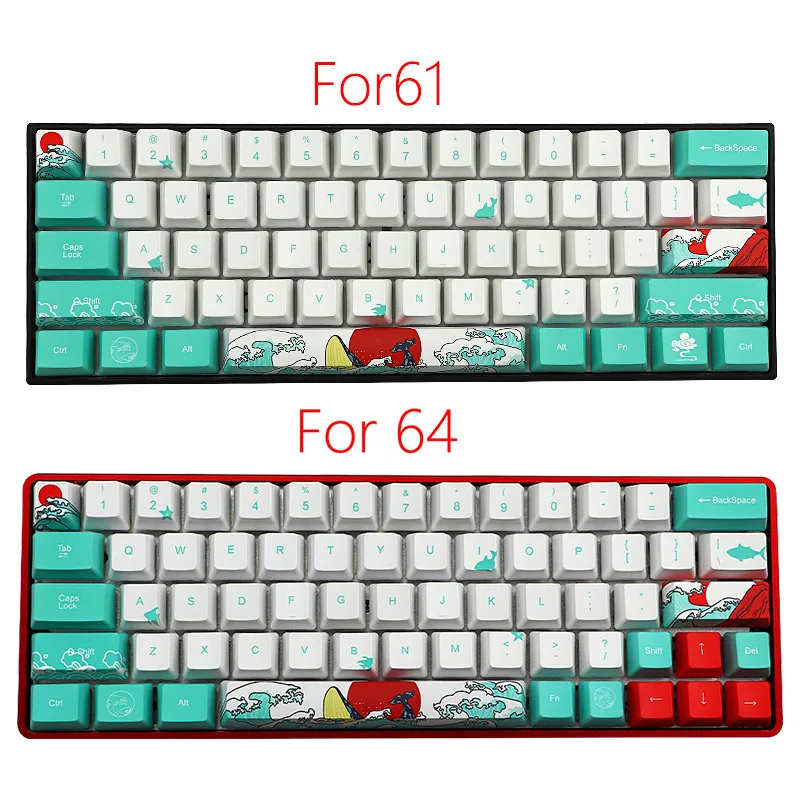 diy-keycap-five-sided-sublimation-process-71-keys-highly-compatible-with-61-64-keyboard-for-rk61-for-ikbc-poker-series