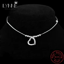 New Fashion Heart Pendant Anklet 925 Sterling Silver Ladies Love & Bead Anklets Bracelet Foot Chain For Women Jewelry Gift