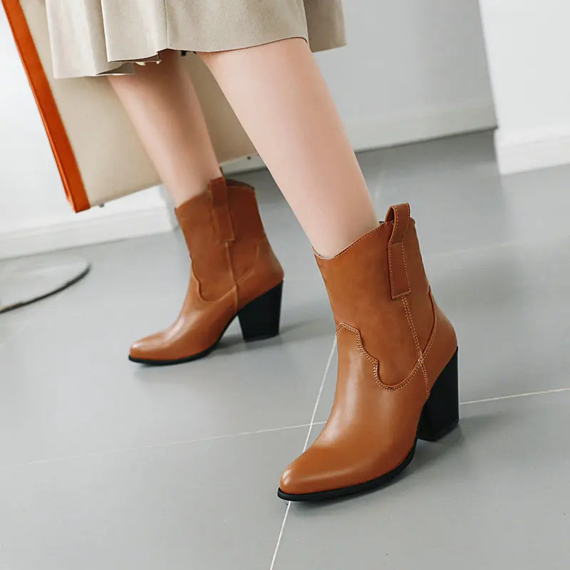

Women's Short Boot Winter Shoes Woman 2019 Chunky Heel Rubber Boots Clogs Platform Booties Ladies Round Toe Lace Up Ankle Rain