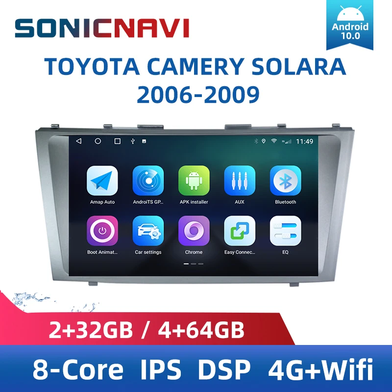 Автомобильный радиоприемник SONICnavi для TOYOTA Camery Solara 2006-2009 мультимедийный плеер Android