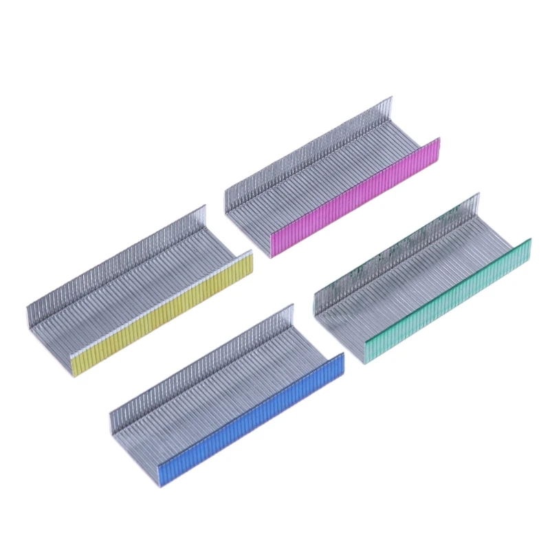 800Pcs/Box 12mm Creative Colorful Metal Staples Office School Binding Supplies