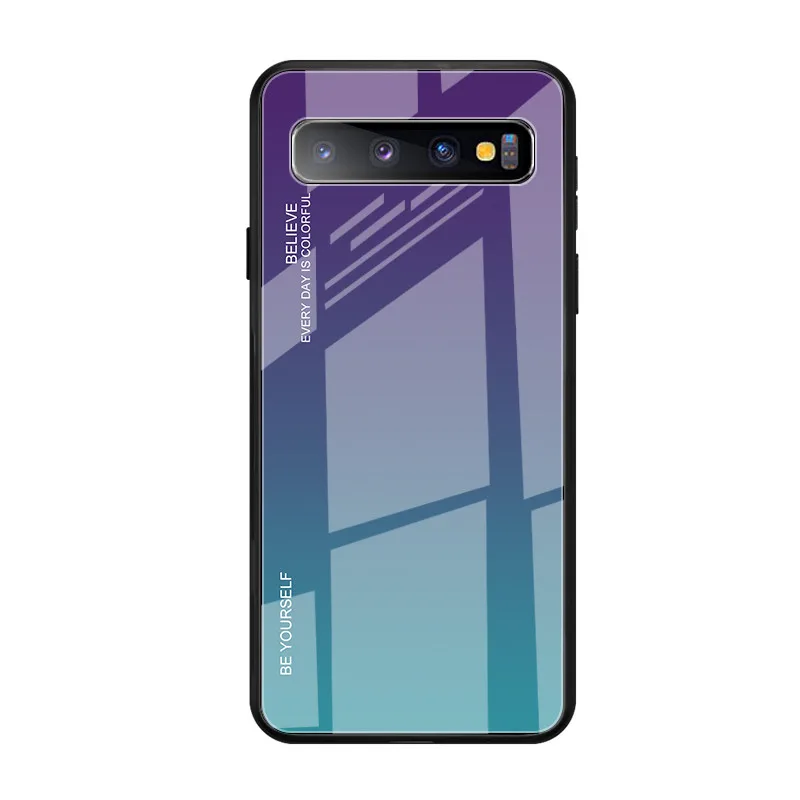 Цветной градиентный чехол из закаленного стекла для телефона samsung Galaxy S8 S9 S10 plus J4 J6 M30 M40 Note8, защитный чехол-накладка - Цвет: style 2