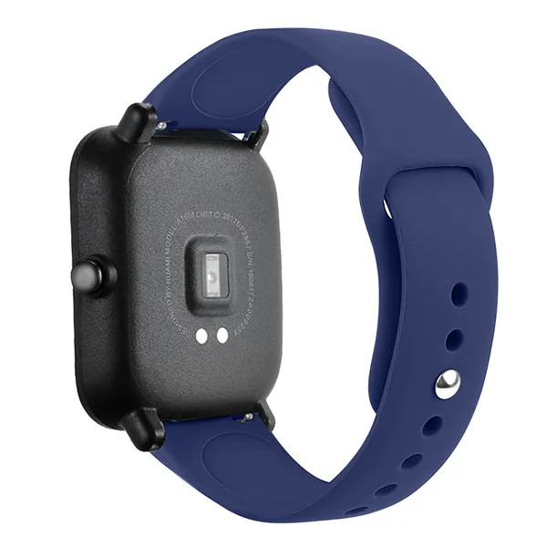 Silicone Soft Strap for Huami Amazfit GTS GTR 42mm Bracelet 20mm Wrist Band for Huami Amazfit Bip BIT Youth Wearable Watchband - Цвет: Navy blue