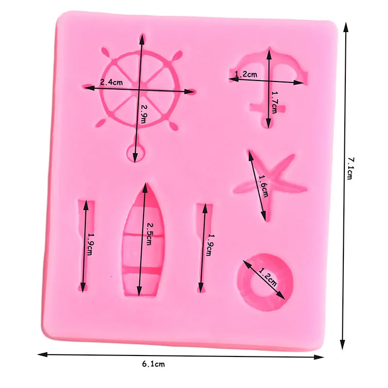 Морской парусник якорь Силиконовые формы ручной работы вечерние помадка для кекса украшения торта инструменты Конфеты Форма для шоколада формы для мастики