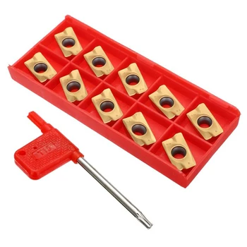 

10pcs Indexable Insert APMT1604 DP5320 25R0.8 Carbide Inserts CNC Gold Inserts With Wrench Tool Parts