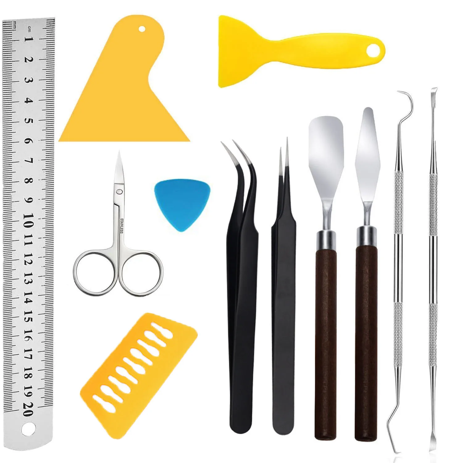 

11 Pieces Craft Vinyl Weeding Tools Set Basic Vinyl Tool Kit for Weeding Vinyl Silhouettes Cameos Lettering