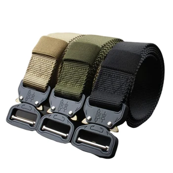 

Men US Army Training Nylon Metal Buckle Waist Belt Outdoor Hunting Waistband Military Equipment Combat Tactical Belts