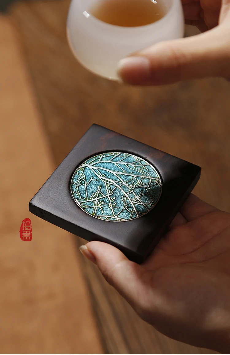 Ebony Coaster твердый деревянный чайный набор кунг-фу чайная церемония аксессуары изоляционный коврик в японском стиле железный горшок фиолетовый; песок держатель