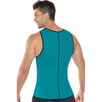 

Men Spandex vest Sports Body Shaper Tank Top Sauna Sweat Fat Burner Waist Trainer Tank Top Gym Sleeveless With Zipper Tank Top