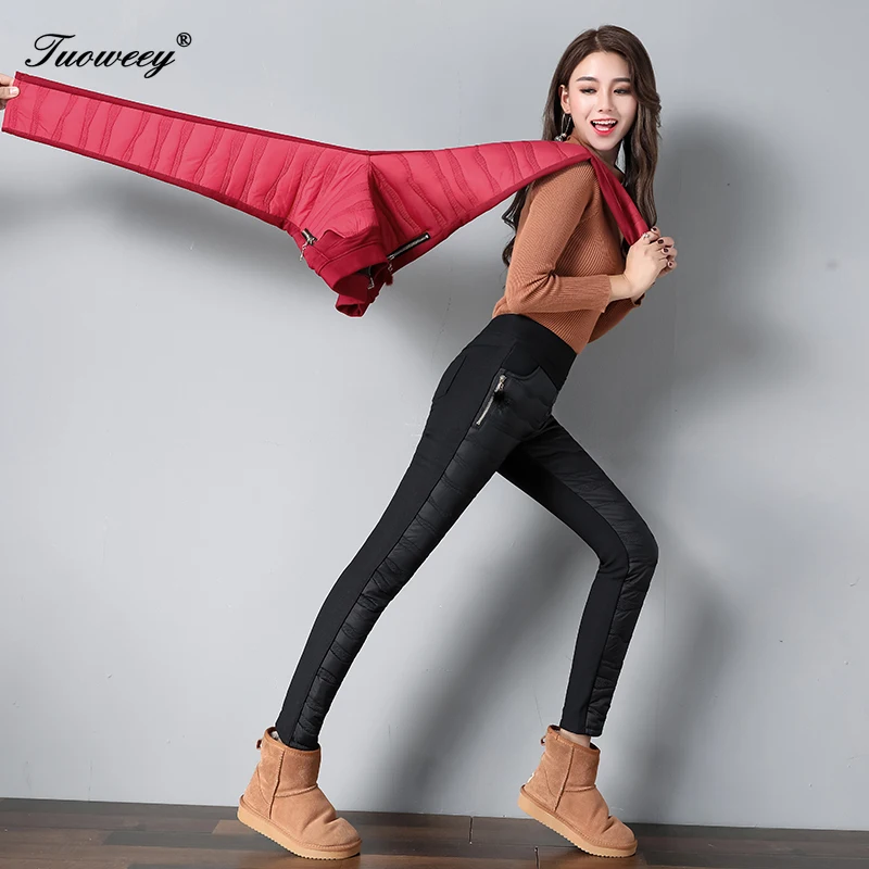 4XL, плюс размер, женские штаны, брюки, зимние, высокая талия, эластичная верхняя одежда, женские брюки, обтягивающие, тонкие, теплые, плотные, пуховые штаны