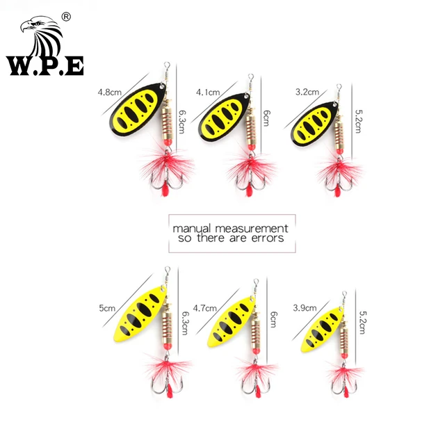W.P.E New Spinner Lure 4pcs/lot 22 color 6.5g/10g/13.5g Hard Lure Spoon