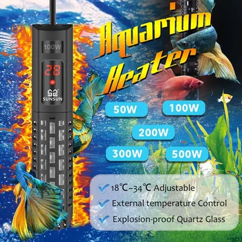 

50W-500W Aquarium Heating Rod Intelligent LCD Display Digital Adjustable Constant Temperature Control Fish Tank Heater